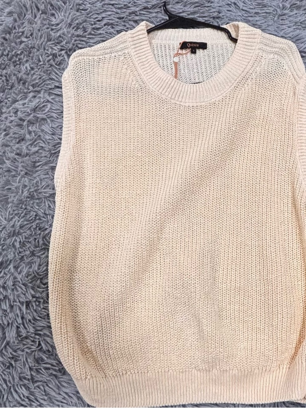 Quince Cream Sleeveless Crewneck Knit Sweater Vest- Worn once. Purchased 3/26